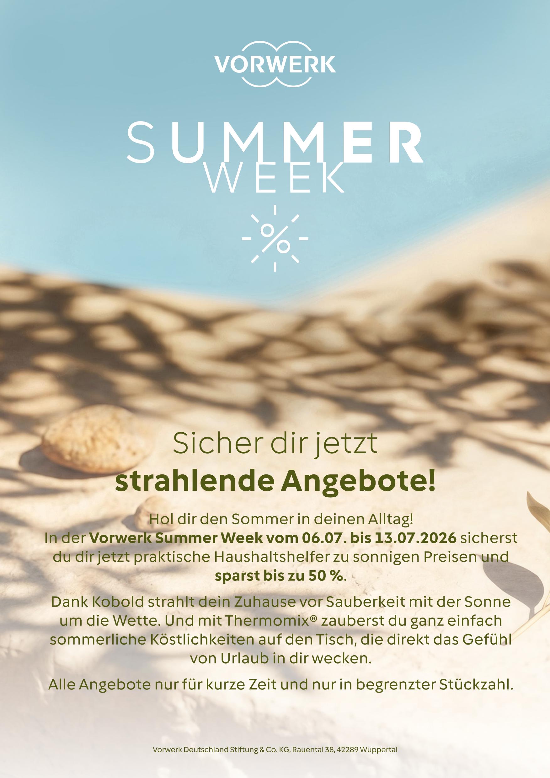 VORWERK Prospekt SUMMER WEEK mit Seite in Irsee und Umgebung
